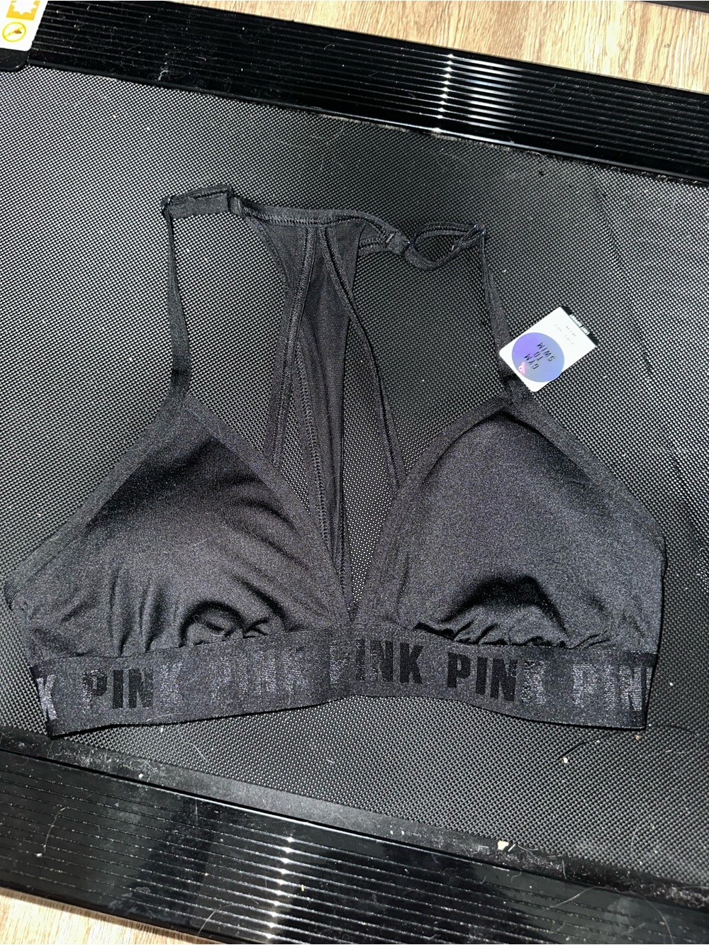 PINK Victoria's Secret Black Mesh Racerback Bralette
